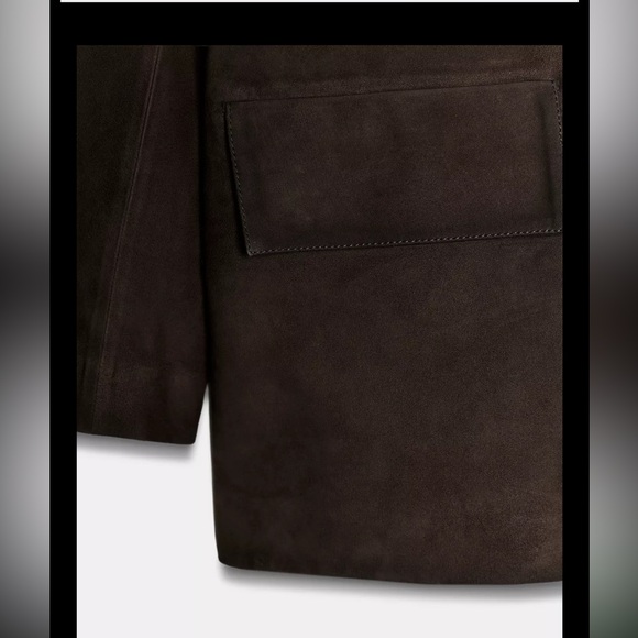 ZARA 100% SUEDE LEATHER BLAZER JACKET - Picture 12 of 12